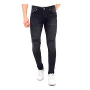 Jeans med slidte detaljer Slim Fit - DC-049