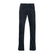 Blå Tørklæde-Detalje Straight-Leg Jeans