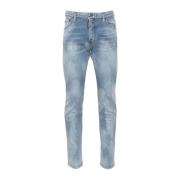 Slim-fit Jeans med Vasket og Aldret Look