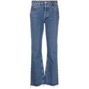 Råskåret Straight-Leg Denim Jeans