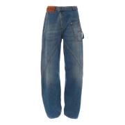 Buede Sømme Løstsiddende Arbejdstøj Jeans