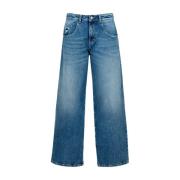 Bredbenet lavtalje jeans