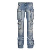Blå Lavtaljede Skinny-Fit Denim Jeans