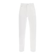 Bomuldscroppede straight cut jeans