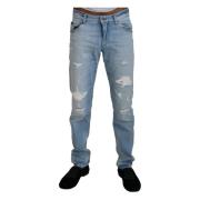 Lysblå Tattered Casual Denim Jeans