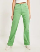 Pieces - Grøn - Pcholly Hw Wide Jeans Colour Noos B